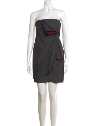 Pre-owned Emanuel Ungaro Silk Mini Dress In Gray