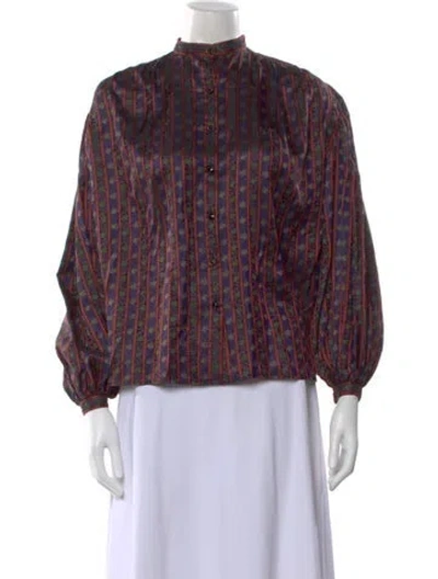 Pre-owned Emanuel Ungaro Silk Striped Blouse In Multi
