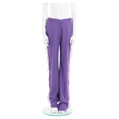 Pre-owned Emanuel Ungaro S/s 2001 Purple Silk Chiffon Pants