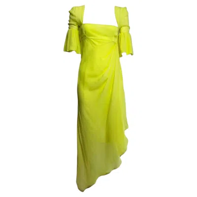 Pre-owned Emanuel Ungaro S/s 2007 Silk Yellow Summer Gown