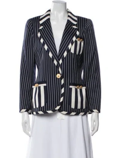 Pre-owned Emanuel Ungaro Striped Blazer In Blue