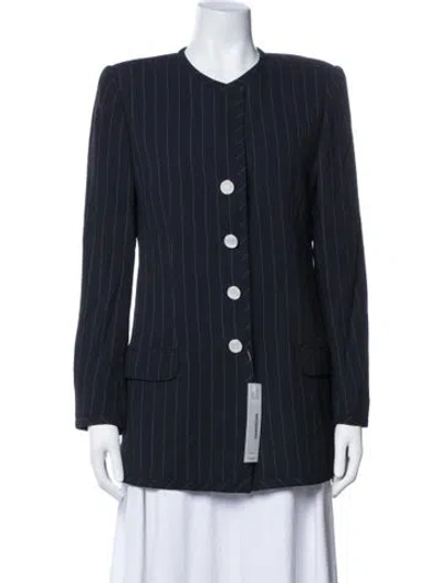 Pre-owned Emanuel Ungaro Striped Blazer In Blue