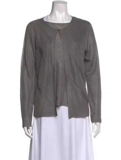 Pre-owned Emanuel Ungaro Striped Crew Neck Sweater In Gray