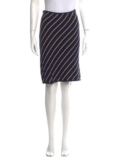 Pre-owned Emanuel Ungaro Striped Knee-length Skirt In Blue