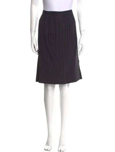 Pre-owned Emanuel Ungaro Striped Knee-length Skirt In Blue
