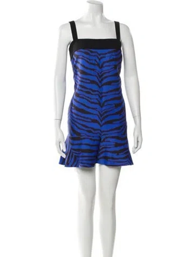 Pre-owned Emanuel Ungaro Striped Mini Dress In Blue