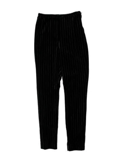 Pre-owned Emanuel Ungaro Striped Skinny Leg Pants In Black