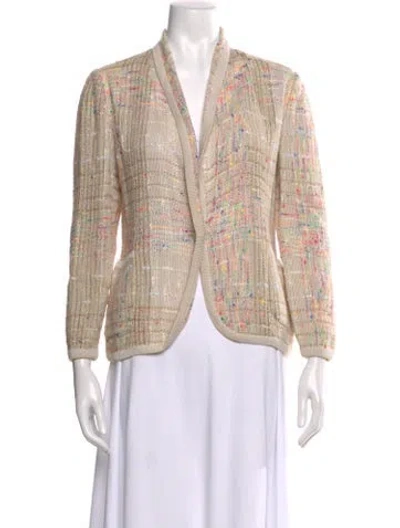 Pre-owned Emanuel Ungaro Striped V-neck Sweater In Neutral