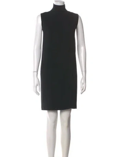 Pre-owned Emanuel Ungaro Turtleneck Knee-length Dress In Black