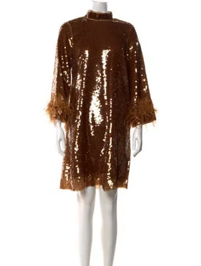 Pre-owned Emanuel Ungaro Turtleneck Mini Dress In Brown