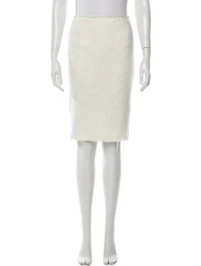 Pre-owned Emanuel Ungaro Tweed Pattern Midi Length Skirt In Neutrals