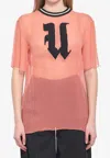 Emanuel Ungaro U Logo Patch Sheer Blouse In Orange