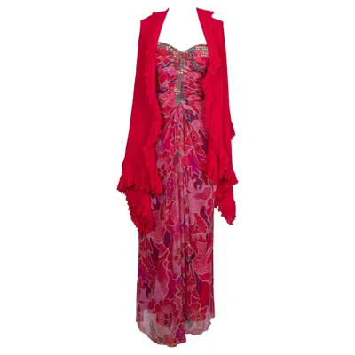 Pre-owned Emanuel Ungaro Ungaro Bustier Dress In Pink Tones