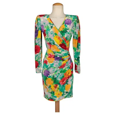 Pre-owned Emanuel Ungaro Ungaro Multicolored Crepe Dress In Sand