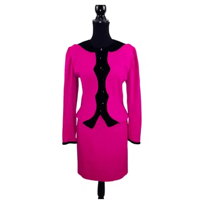 Pre-owned Emanuel Ungaro Ungaro Parallele Paris: Pink Vintage Velvet Suit From The 1980s