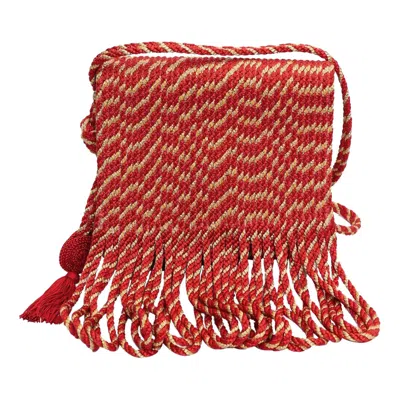 Pre-owned Emanuel Ungaro Ungaro Passementerie Bag In Red And Gold Leather