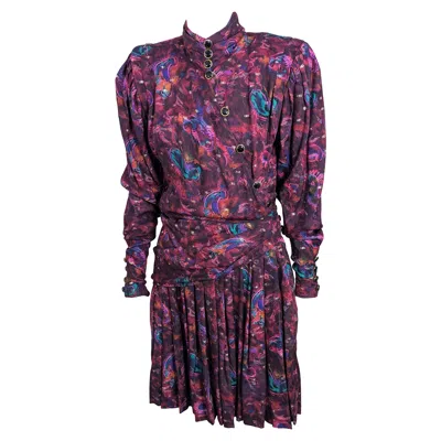 Pre-owned Emanuel Ungaro Ungaro Silk Wool Challis Lurex Ensemble In Black