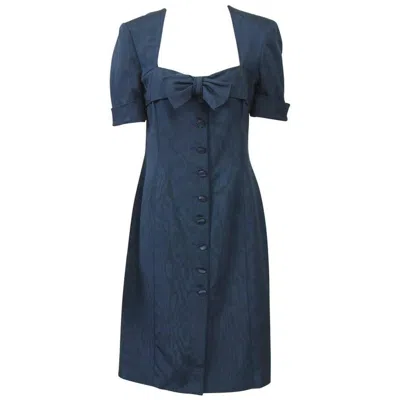 Pre-owned Emanuel Ungaro Ungaro Steel Blue 1980s Dress