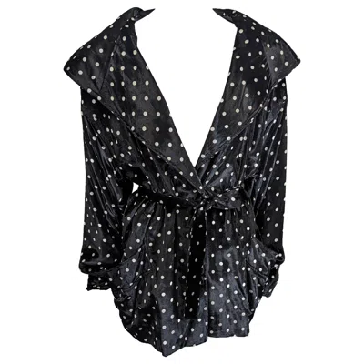 Pre-owned Emanuel Ungaro Ungaro Velvet Polka Dot Evening Jacket In Black
