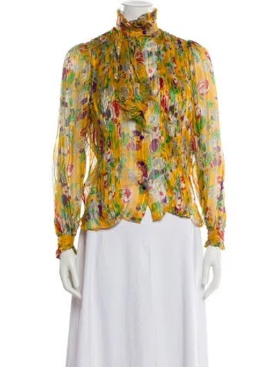 Pre-owned Emanuel Ungaro Vintage 1970's Blouse In Yellow