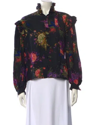 Pre-owned Emanuel Ungaro Vintage 1980's Blouse In Black