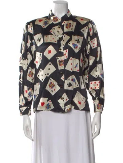 Pre-owned Emanuel Ungaro Vintage 1980's Blouse In Black
