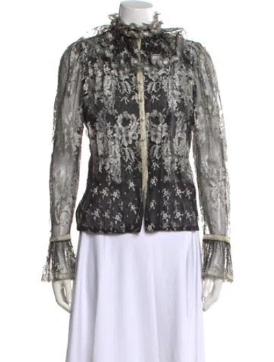 Pre-owned Emanuel Ungaro Vintage 1980's Blouse In Black/white