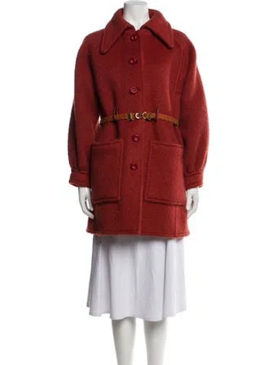 Pre-owned Emanuel Ungaro Vintage 1980's Peacoat In Orange