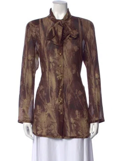 Pre-owned Emanuel Ungaro Vintage 1990's Blouse In Brown