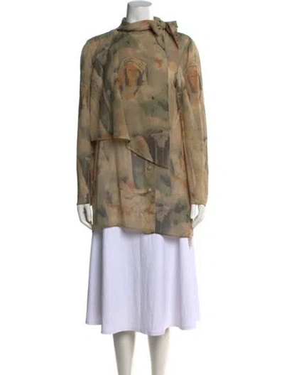 Pre-owned Emanuel Ungaro Vintage 1990's Blouse In Grey/neutrals