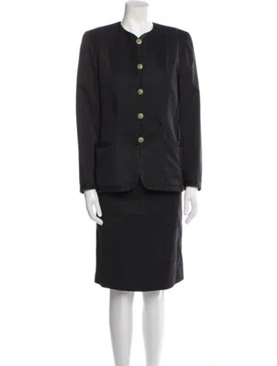 Pre-owned Emanuel Ungaro Vintage 1990's Skirt Set In Black