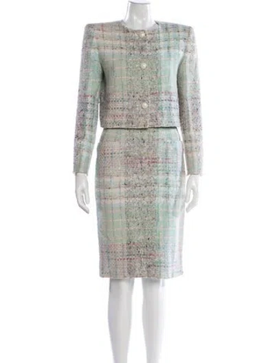 Pre-owned Emanuel Ungaro Vintage 1990's Skirt Suit In Green