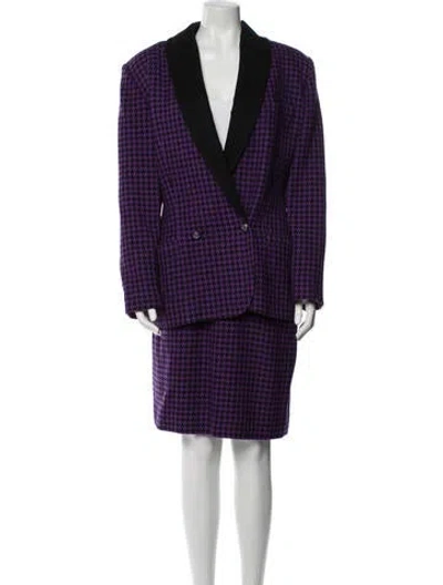 Pre-owned Emanuel Ungaro Vintage 1990's Skirt Suit In Purple