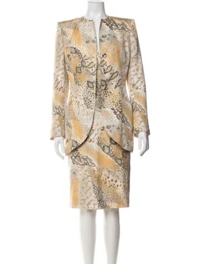 Pre-owned Emanuel Ungaro Vintage 1990's Skirt Suit In Yellow