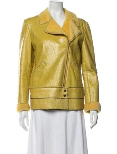 Pre-owned Emanuel Ungaro Vintage 2000's Biker Jacket In Yellow