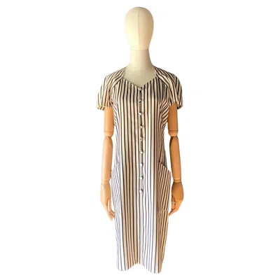 Pre-owned Emanuel Ungaro Vintage  Black & White Stripe Dress