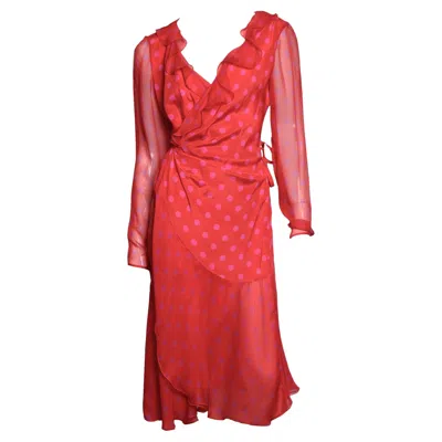 Pre-owned Emanuel Ungaro Vintage  Silk Dress, 1990s In Red