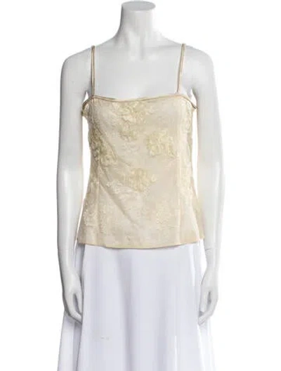 Pre-owned Emanuel Ungaro Vintage Haute Couture 1980's Top In Neutral