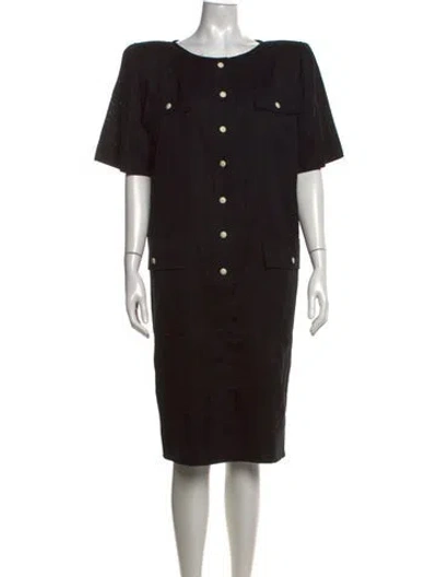 Pre-owned Emanuel Ungaro Vintage Knee-length Dress In Black