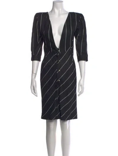 Pre-owned Emanuel Ungaro Vintage Knee-length Dress In Black/white