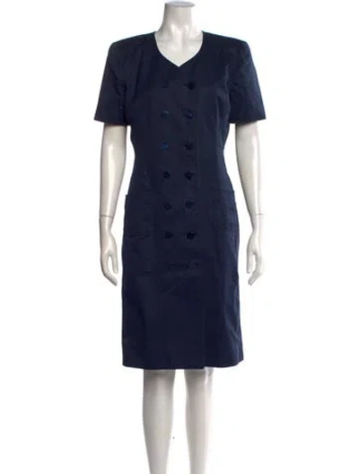 Pre-owned Emanuel Ungaro Vintage Knee-length Dress In Blue