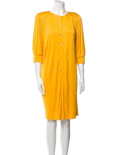 Pre-owned Emanuel Ungaro Vintage Knee-length Dress In Yellow