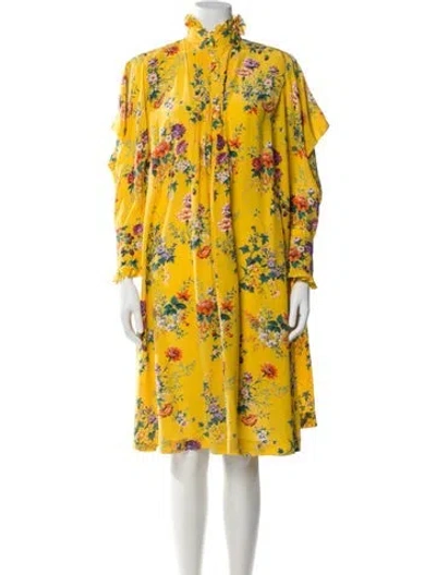 Pre-owned Emanuel Ungaro Vintage Knee-length Dress In Yellow