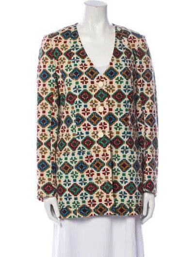 Pre-owned Emanuel Ungaro Vintage Late 1960's - Early 1970's Evening Jacket In Neutral