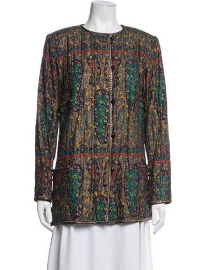 Pre-owned Emanuel Ungaro Vintage Late 1980's - Early 1990's Jacket In Green/purple