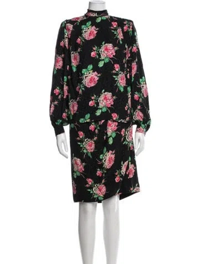 Pre-owned Emanuel Ungaro Vintage Late 1980's - Early 1990's Skirt Set W/ Tags In Black