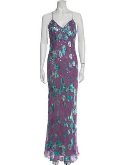 Pre-owned Emanuel Ungaro Vintage Long Dress In Purple