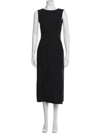 Pre-owned Emanuel Ungaro Vintage Midi Length Dress In Black