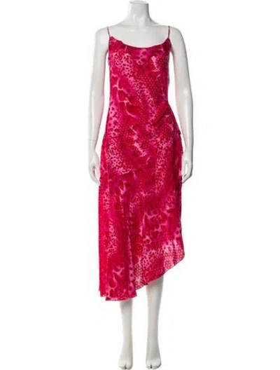 Pre-owned Emanuel Ungaro Vintage Midi Length Dress In Pink