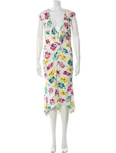 Pre-owned Emanuel Ungaro Vintage Midi Length Dress In White